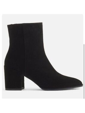 Stuart Weitzman Notazzie
Black Suede Heel pointy-toe  Ankle Boots. Size 7.5